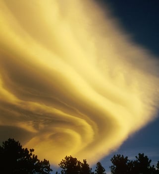 Yellow clouds in the sky